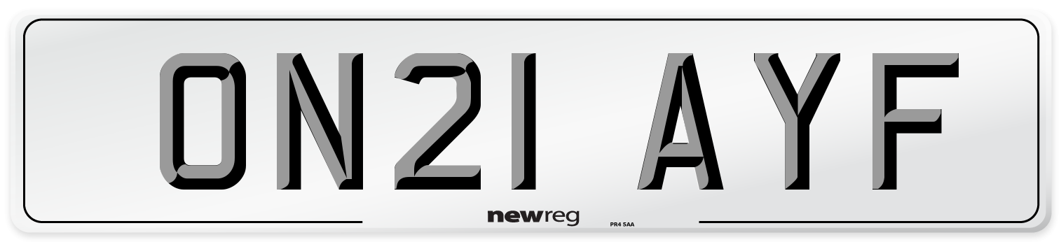 ON21 AYF Number Plate from New Reg